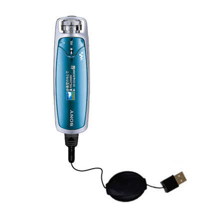 Retractable USB Power Port Ready charger cable designed for the Sony Walkman NW-S605 and uses TipExchange