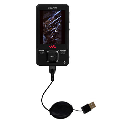Retractable USB Power Port Ready charger cable designed for the Sony Walkman NWZ-A826 and uses TipExchange