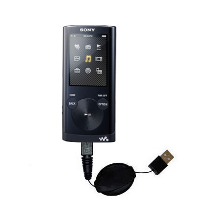 Retractable USB Power Port Ready charger cable designed for the Sony Walkman NWZ-E354 and uses TipExchange