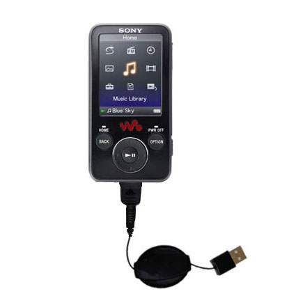 Retractable USB Power Port Ready charger cable designed for the Sony Walkman NWZ-E436F and uses TipExchange