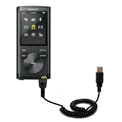 Coiled USB Cable compatible with the Sony Walkman NWZ-E453