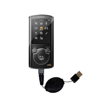Retractable USB Power Port Ready charger cable designed for the Sony Walkman NWZ-E464 and uses TipExchange