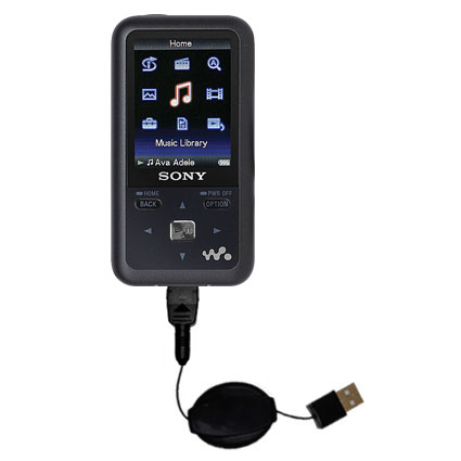 Retractable USB Power Port Ready charger cable designed for the Sony Walkman NWZ-S600 Series and uses TipExchange
