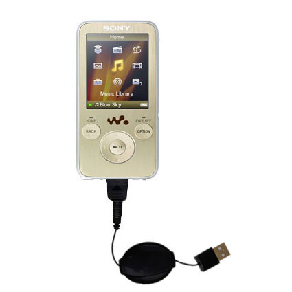 Retractable USB Power Port Ready charger cable designed for the Sony Walkman NWZ-S736 and uses TipExchange