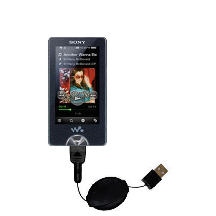 Retractable USB Power Port Ready charger cable designed for the Sony Walkman X Series NWZ-X1061 and uses TipExchange