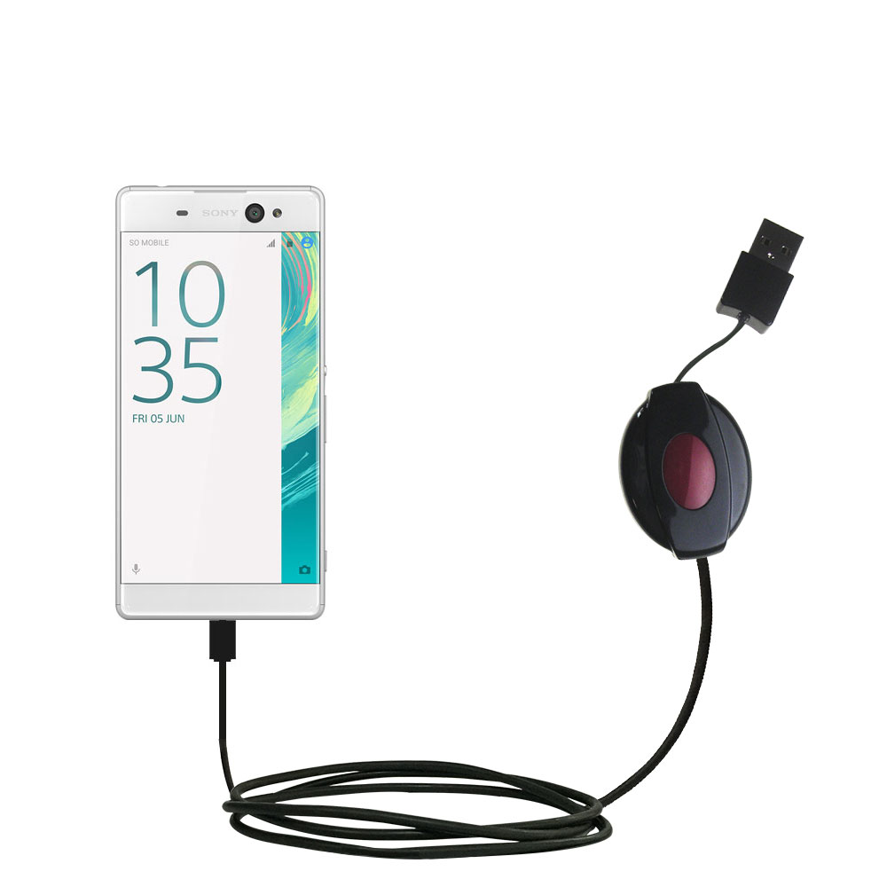 Retractable USB Power Port Ready charger cable designed for the Sony Xperia XA Ultra and uses TipExchange