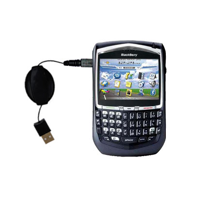 Retractable USB Power Port Ready charger cable designed for the Sprint Blackberry 8703e and uses TipExchange