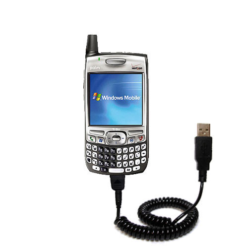 Coiled USB Cable compatible with the Sprint Palm Treo 700wx