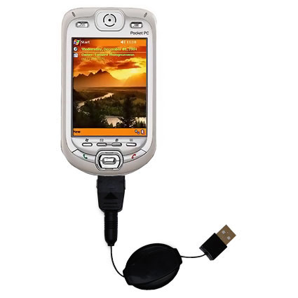 Retractable USB Power Port Ready charger cable designed for the Sprint PPC 6601 and uses TipExchange