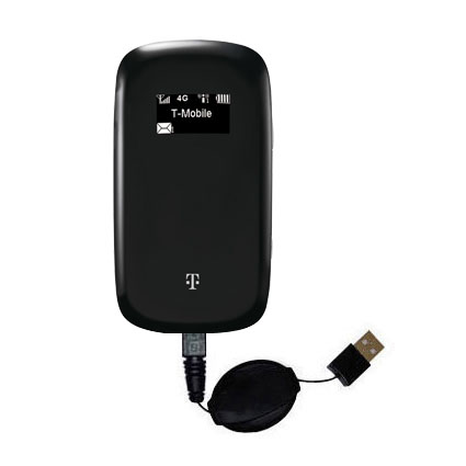 Retractable USB Power Port Ready charger cable designed for the T-Mobile 4G Mobile Hotspot and uses TipExchange