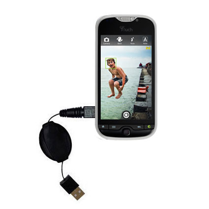 Retractable USB Power Port Ready charger cable designed for the T-Mobile Doubleshot and uses TipExchange