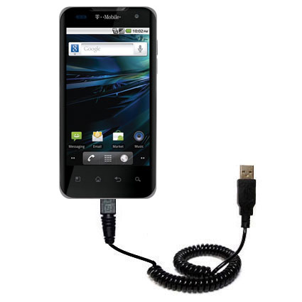Coiled USB Cable compatible with the T-Mobile G2x
