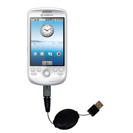 Retractable USB Power Port Ready charger cable designed for the T-Mobile myTouch 3G and uses TipExchange