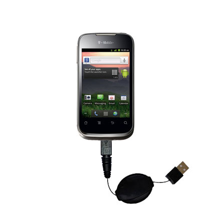 Retractable USB Power Port Ready charger cable designed for the T-Mobile Prism and uses TipExchange