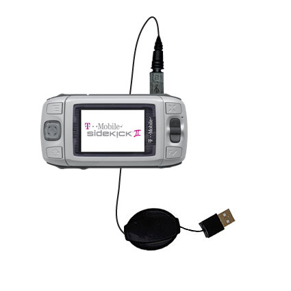 Retractable USB Power Port Ready charger cable designed for the T-Mobile Sidekick 3 and uses TipExchange