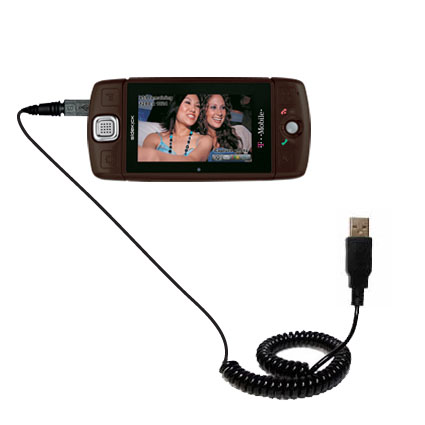 Coiled USB Cable compatible with the T-Mobile Sidekick LX