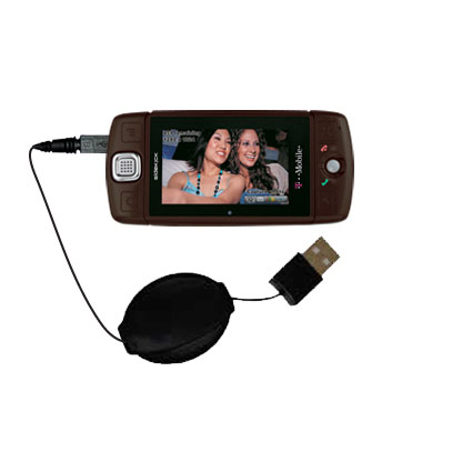 Retractable USB Power Port Ready charger cable designed for the T-Mobile Sidekick LX and uses TipExchange