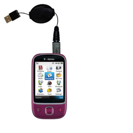Retractable USB Power Port Ready charger cable designed for the T-Mobile Tap and uses TipExchange