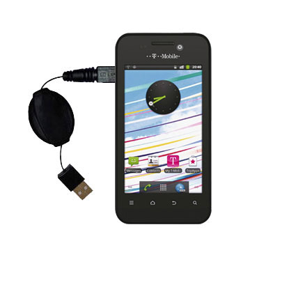 Retractable USB Power Port Ready charger cable designed for the T-Mobile Vivacity and uses TipExchange