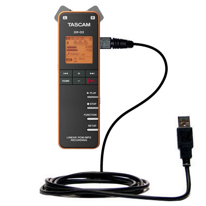 classic straight USB data sync cable suitablefor the Tascam DR-03 - Uses Gomadic TipExchange Technology