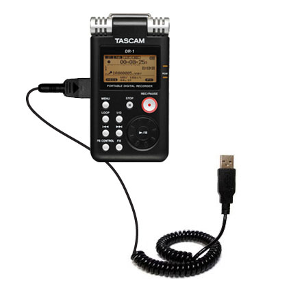 Coiled USB Cable compatible with the Tascam DR-1
