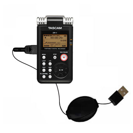 Retractable USB Power Port Ready charger cable designed for the Tascam DR-1 and uses TipExchange