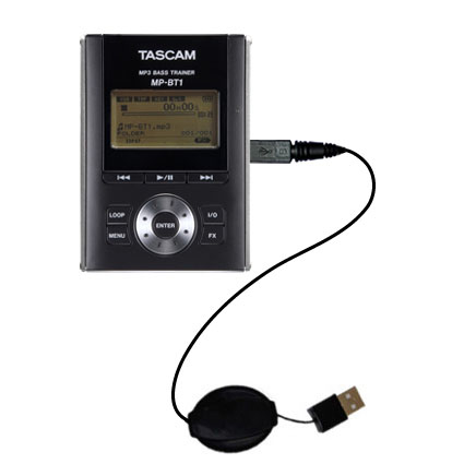 Retractable USB Power Port Ready charger cable designed for the Tascam MP-BT1 and uses TipExchange
