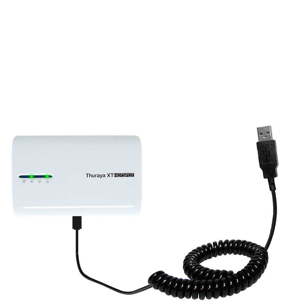 Coiled USB Cable compatible with the Thuraya XT-Hotspot
