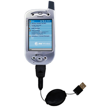 Retractable USB Power Port Ready charger cable designed for the T-Mobile Pocket PC Phone Edition and uses TipExchange