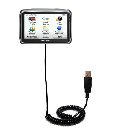 Coiled USB Cable compatible with the TomTom GO 540