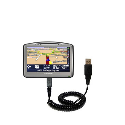 Coiled USB Cable compatible with the TomTom Go 920T