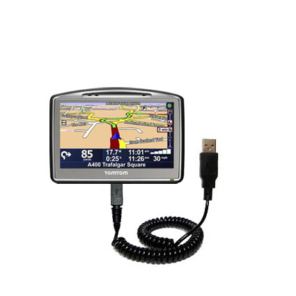 Coiled USB Cable compatible with the TomTom Go 930