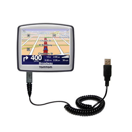 Coiled USB Cable compatible with the TomTom ONE 130