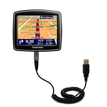 Coiled USB Cable compatible with the TomTom ONE 140