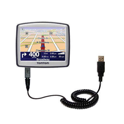 Coiled USB Cable compatible with the TomTom ONE Europe 22