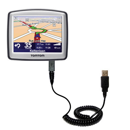 Coiled USB Cable compatible with the TomTom ONE V4