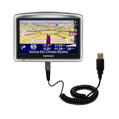 Coiled USB Cable compatible with the TomTom One XL