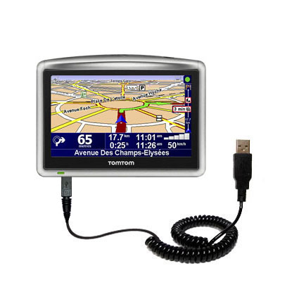 Coiled USB Cable compatible with the TomTom ONE XL S