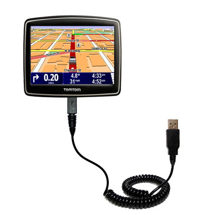 Coiled USB Cable compatible with the TomTom XL 340