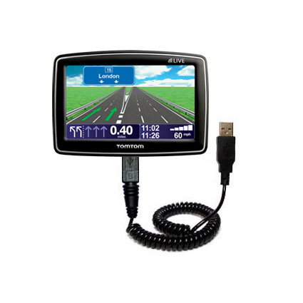 Coiled USB Cable compatible with the TomTom XL Live IQ Routes