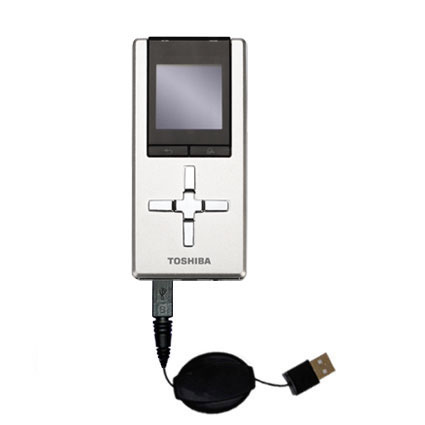 Retractable USB Power Port Ready charger cable designed for the Toshiba Gigabeat U202 and uses TipExchange