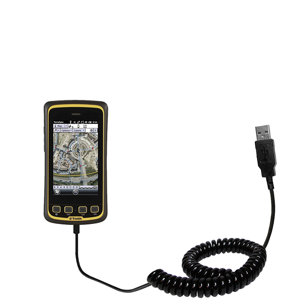 Coiled USB Cable compatible with the Trimble Juno 5B 5D