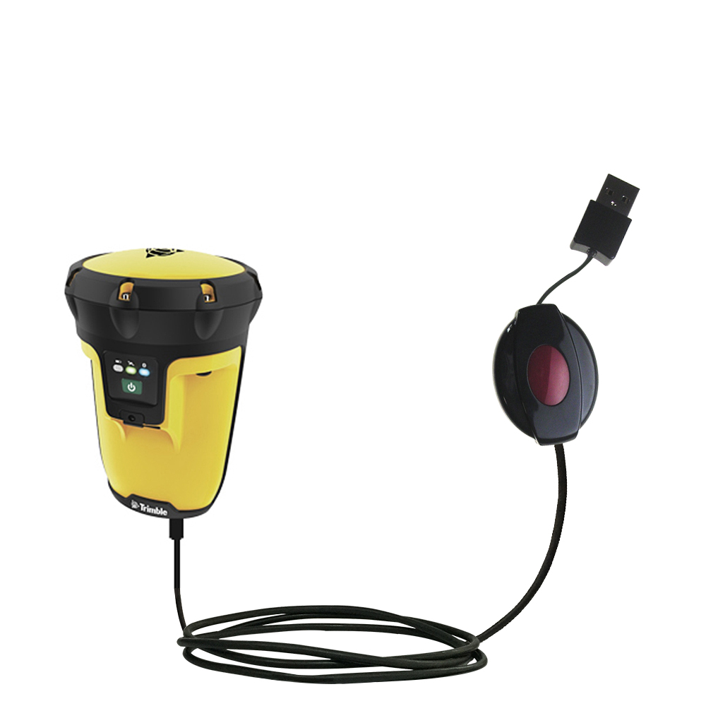 Retractable USB Power Port Ready charger cable designed for the Trimble Pro 6H 6T and uses TipExchange