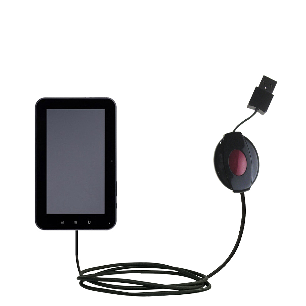 Retractable USB Power Port Ready charger cable designed for the Tursion ZTPAD C71 and uses TipExchange