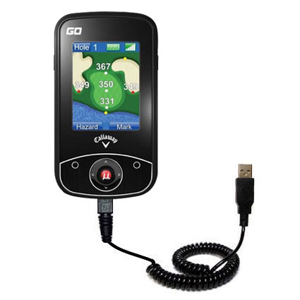 Coiled USB Cable compatible with the uPro uPro GO Golf GPS