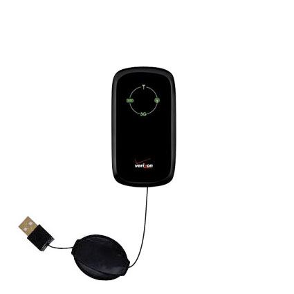 Retractable USB Power Port Ready charger cable designed for the Verizon Fivespot 3G Mobile Hotspot and uses TipExchange
