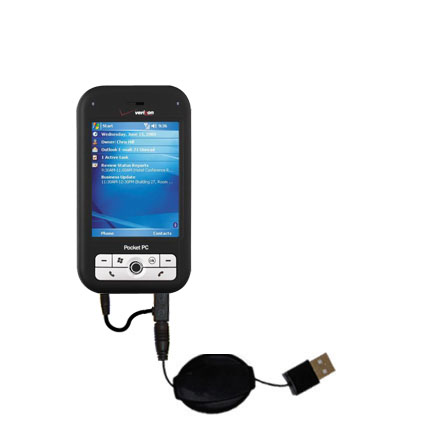 Retractable USB Power Port Ready charger cable designed for the Verizon XV6700 XV6800 and uses TipExchange
