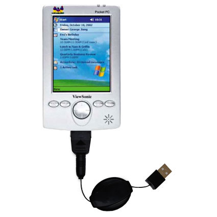 Retractable USB Power Port Ready charger cable designed for the ViewSonic V35 and uses TipExchange