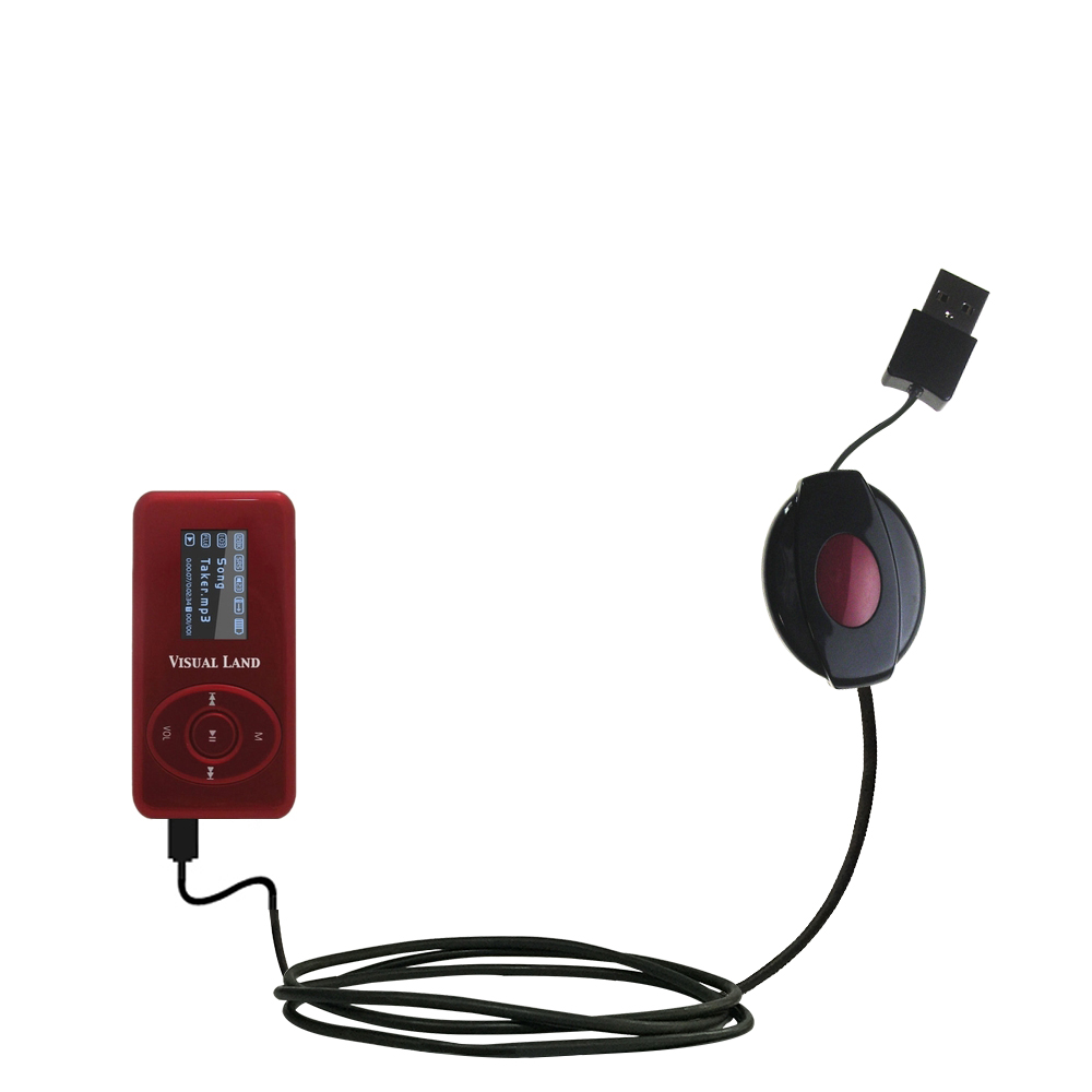 Retractable USB Power Port Ready charger cable designed for the Visual Land V-Clip Pro ME-903 and uses TipExchange
