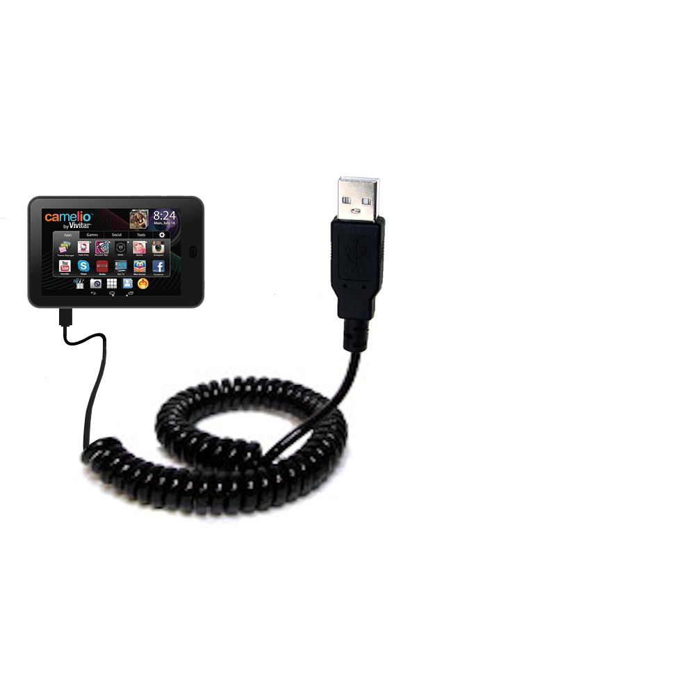 Coiled USB Cable compatible with the Vivitar Camelio